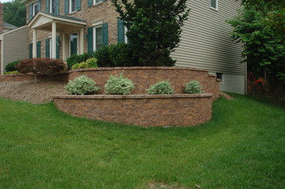 Wallstone retaining walls and raised beds. 