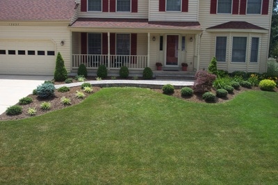 Paver walkway and landscaping. 