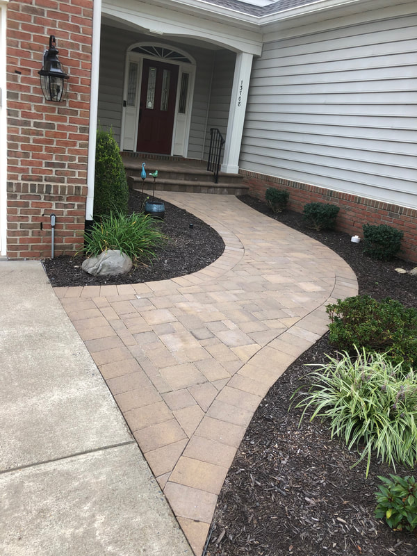 Paver walkway and paver stoop and steps. Bullnose. 