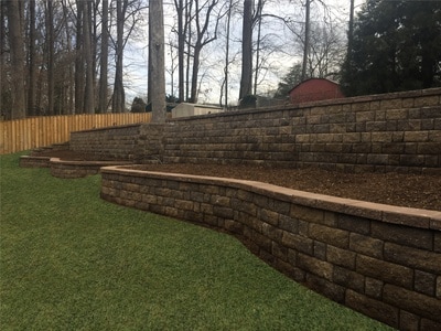 Wallstone retaining walls and raised beds. 