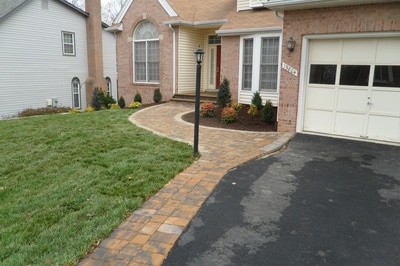 Paver walkway and stoop.  Bullnose steps. 